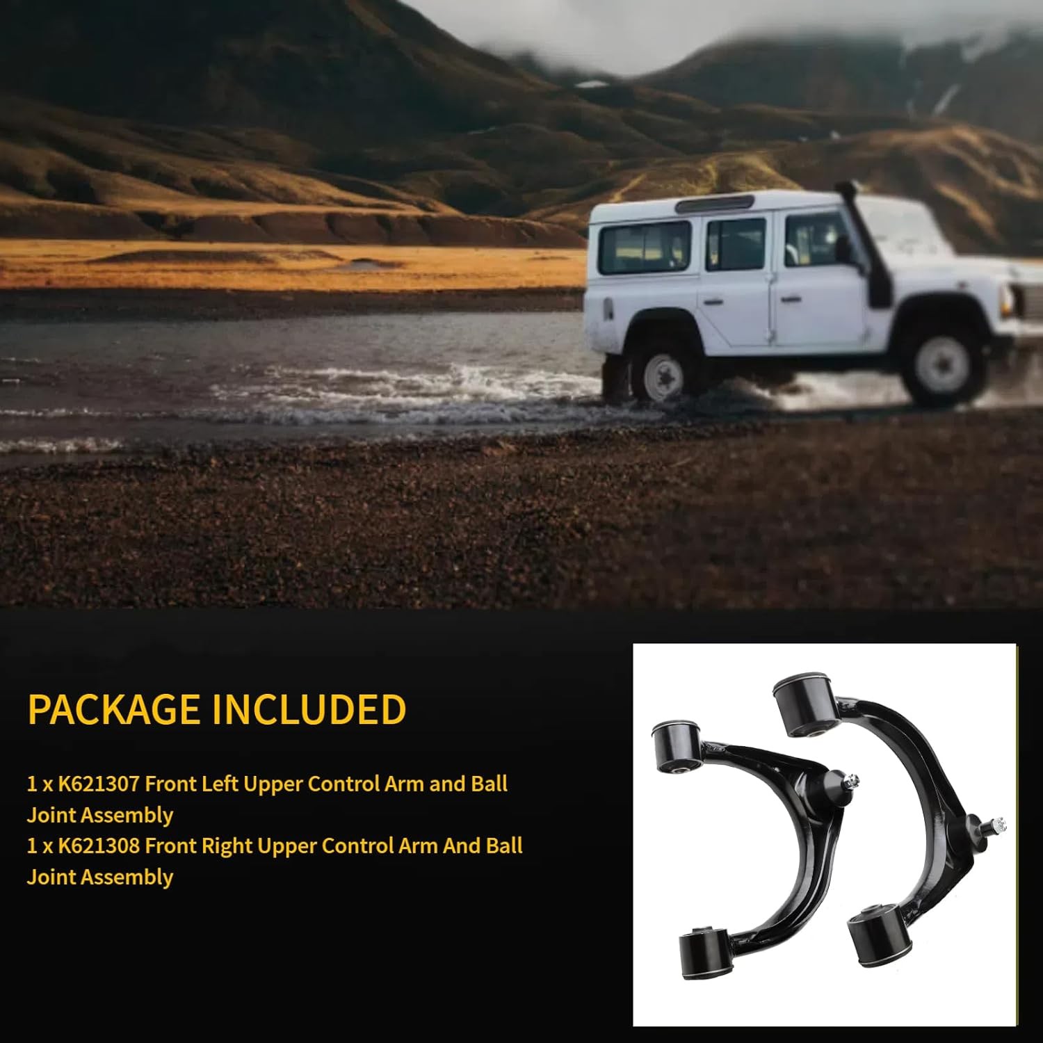 2pc Front Upper Control Arm and Ball Joint Assembly K621307 K621308 for Toyota