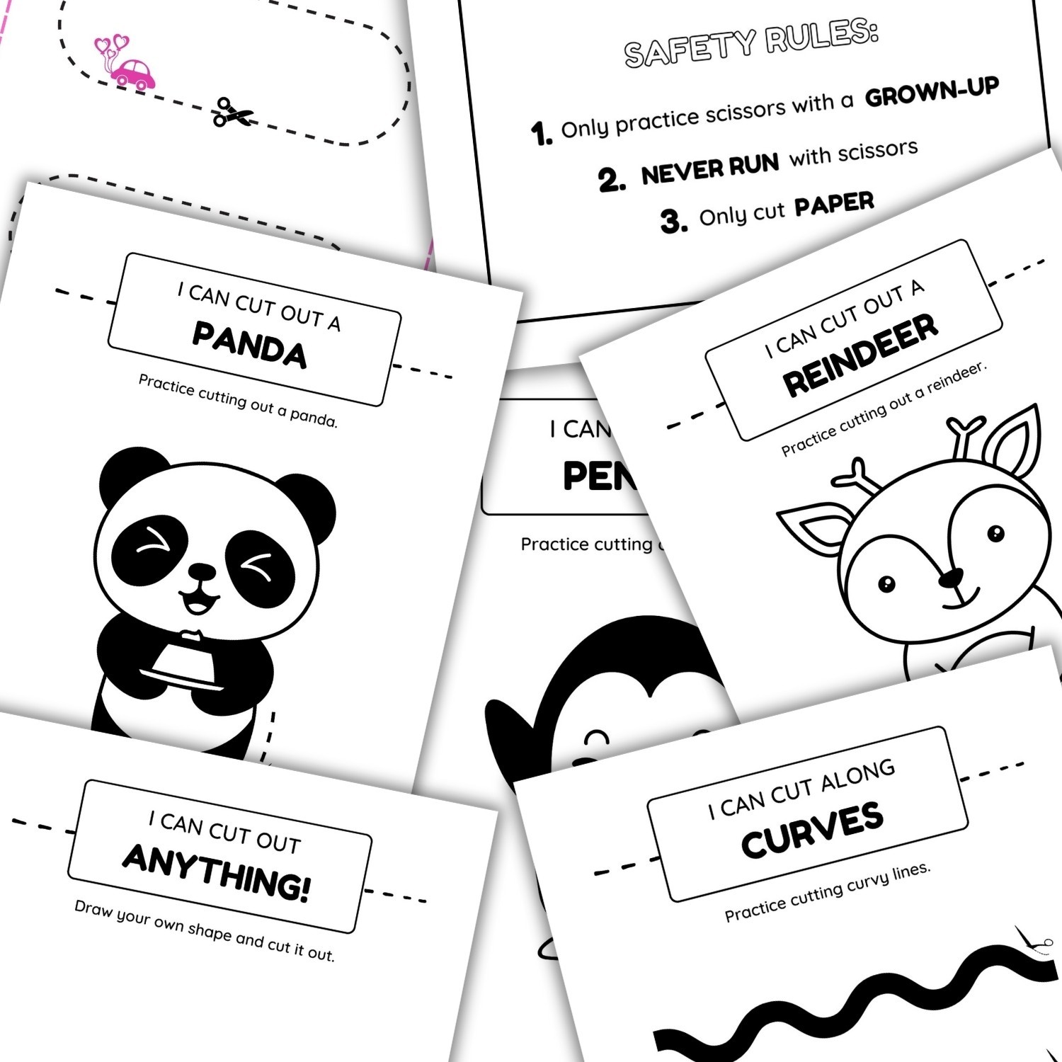 Kids Scissor Skills | Printable Cutting Worksheets for Preschool & Kindergarten