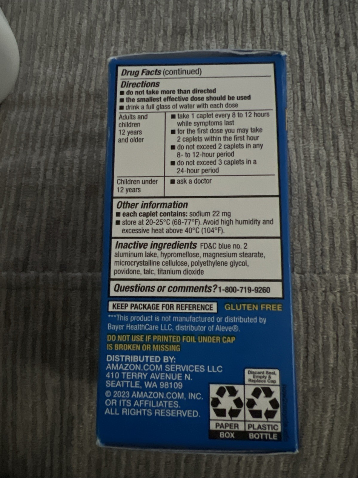 Amazon Basic Care Naproxen Sodium Tablets 220 mg, Pain Reliever/Fever Reducer200