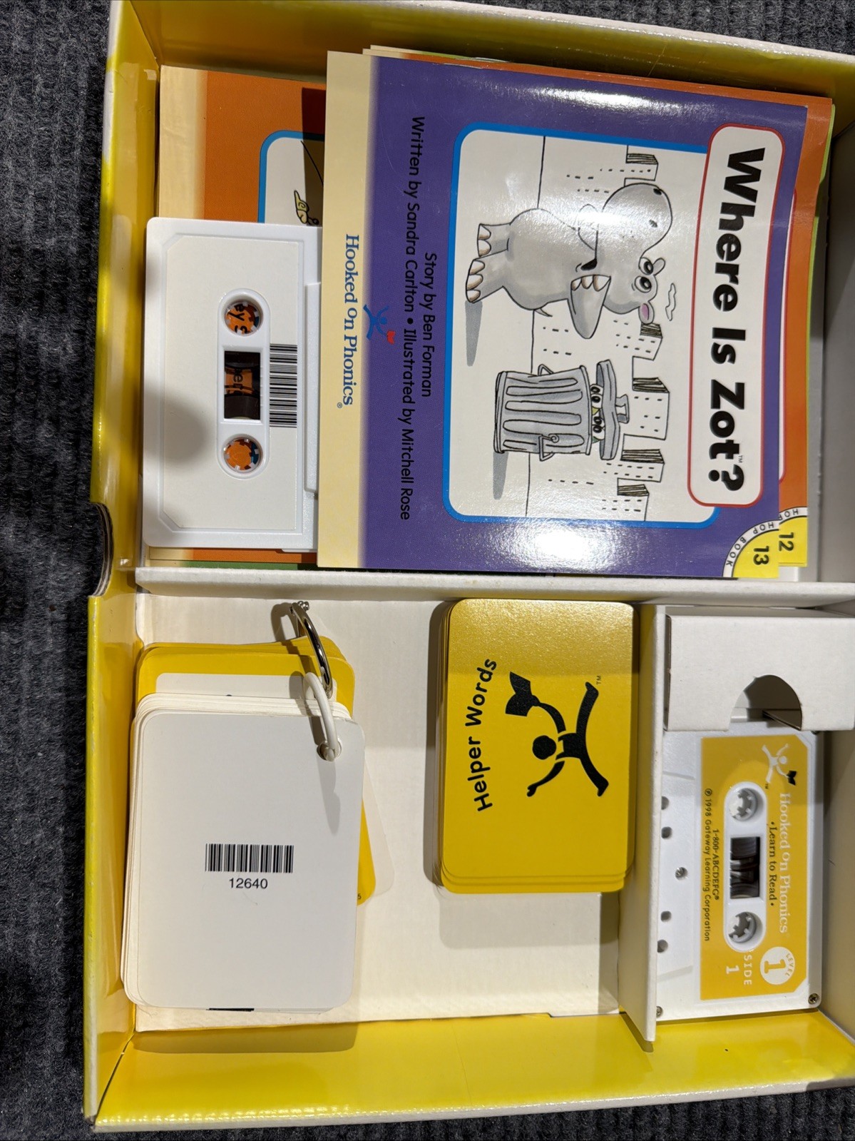 Hooked On Phonics Learn To Read Level 1 Box Kit Set Books Tape Flashcards EUC