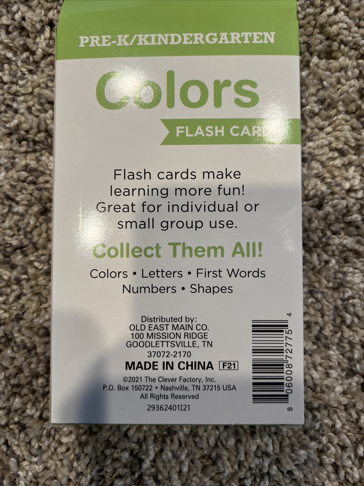 pre-k/kindergarden Colors flash cards/ New In Box Ages 4+