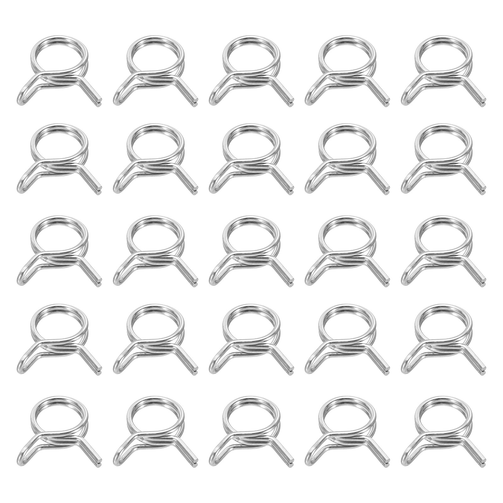 25Pcs 10mm ID 10-11.7mm OD Double Wire Spring Hose Clamp Spring Clips Clamps