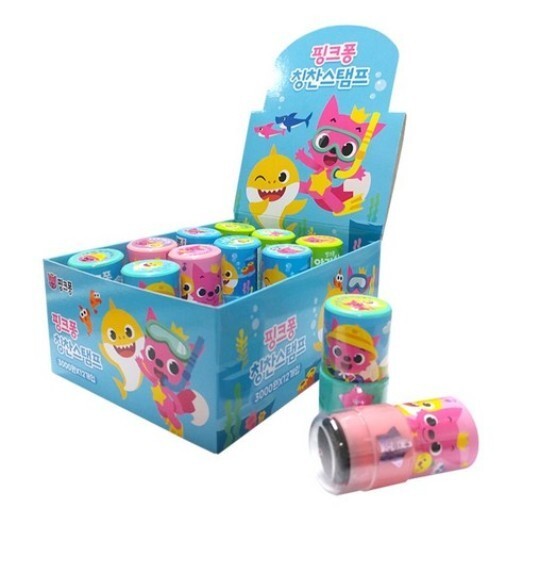 Pinkfong Baby Shark Praise Stamp 12ea Set Baby Kids Education Play Toy 4 Color