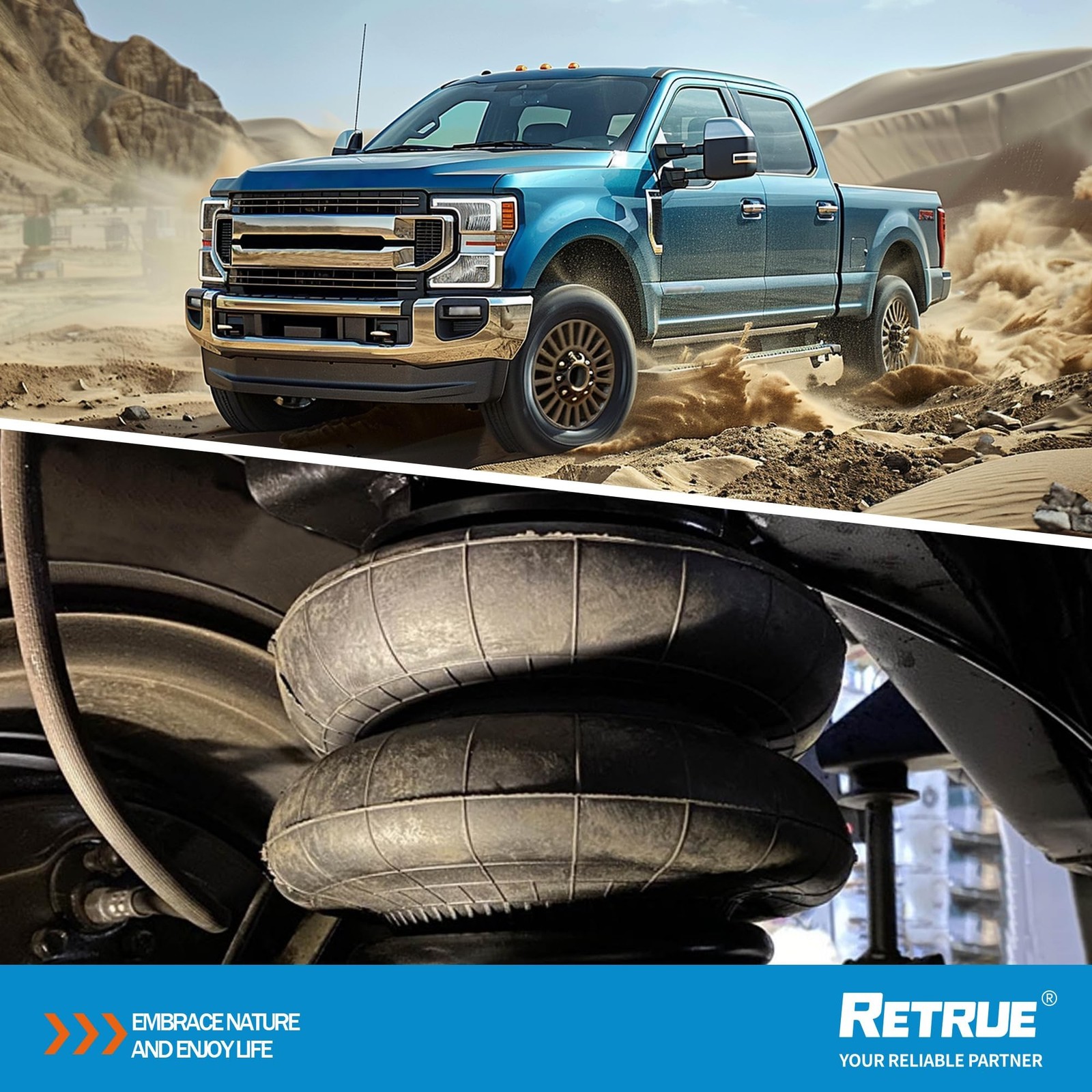 RETRUE Rear Air Bags Suspension Kit for 2011-2016 Ford F250 F350, 2011-2013 F…