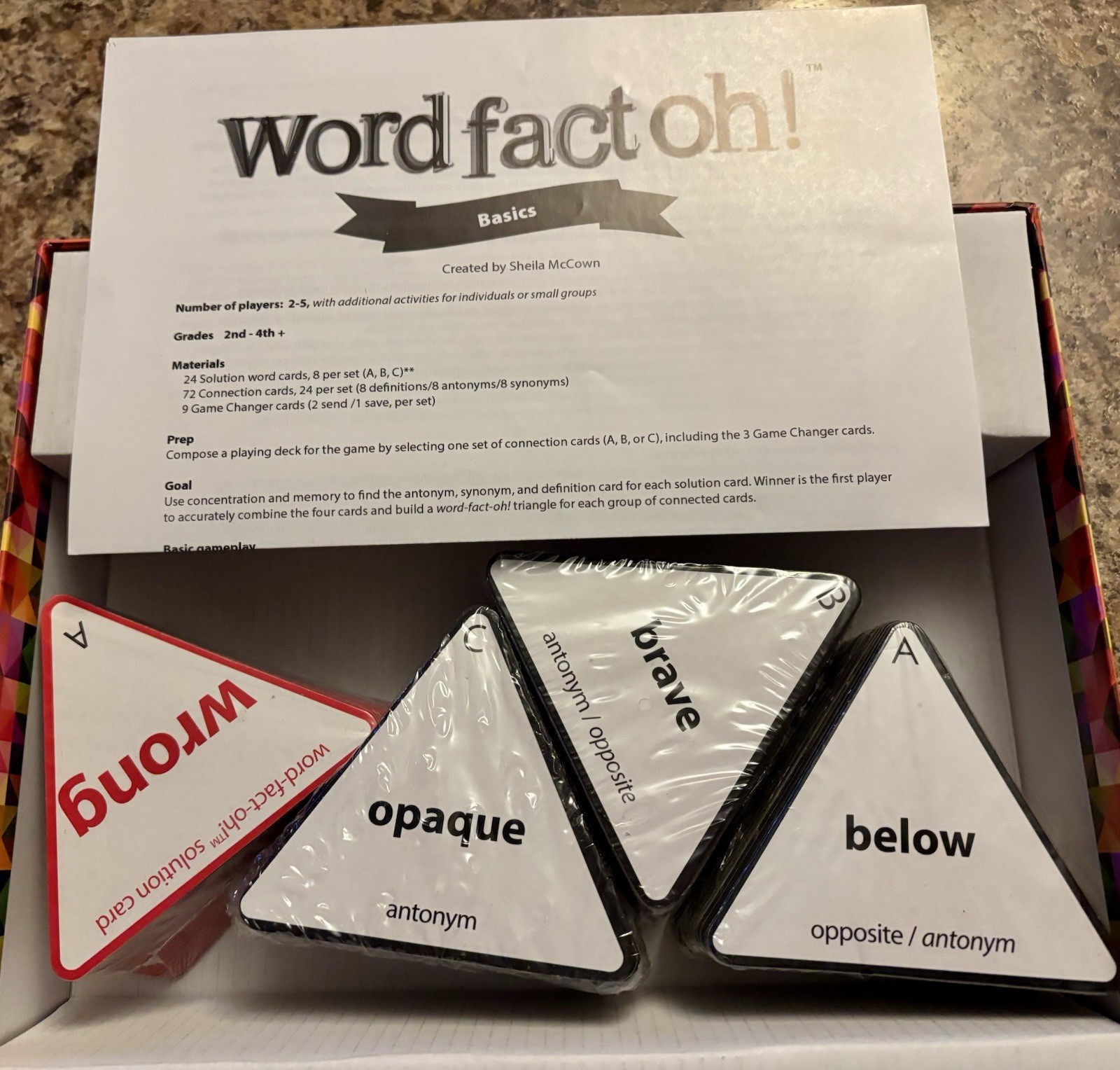 Learning Advantage Word Fact Oh! Antonyms Synonyms Definitions Grade 2+ Rare New