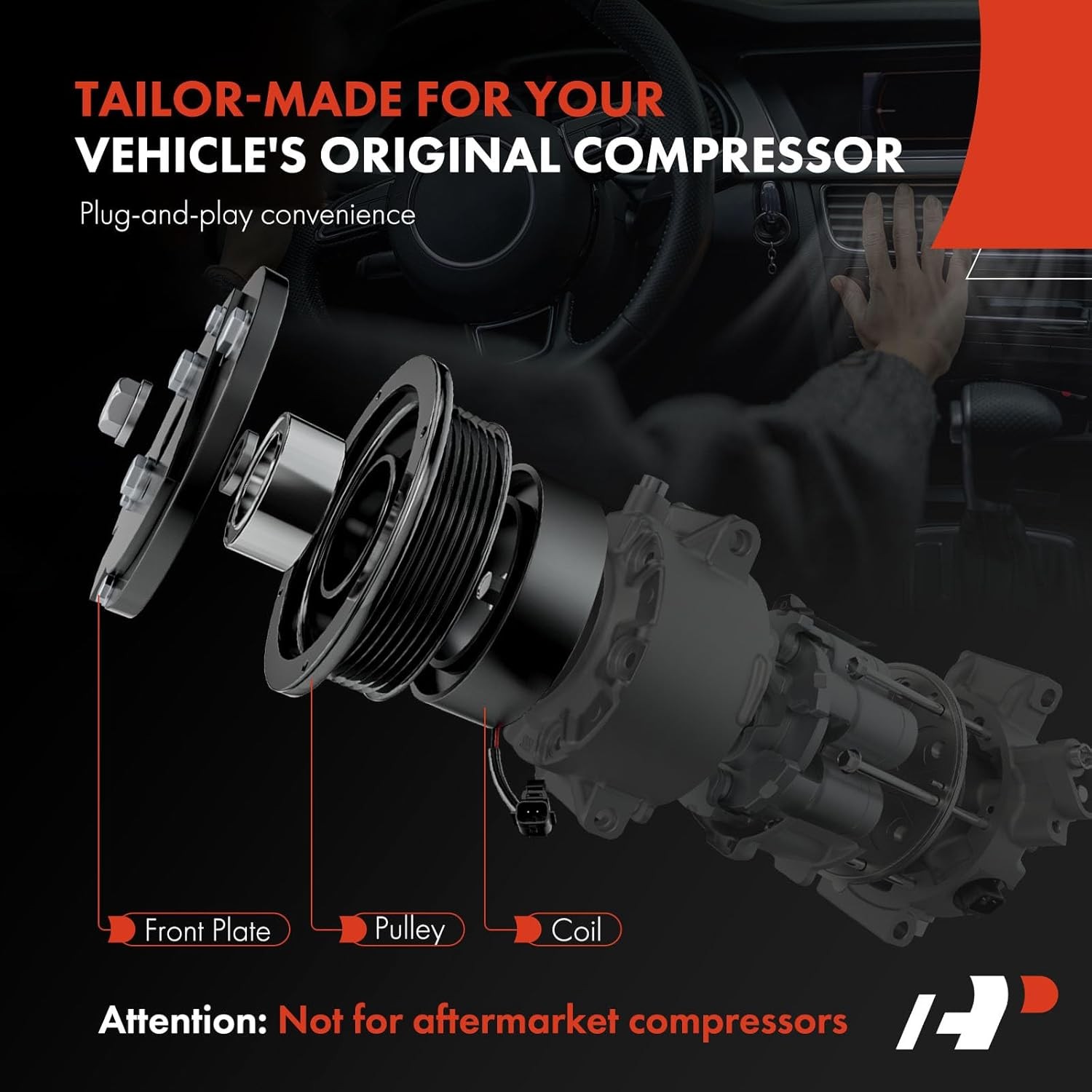 A-Premium Air Conditioner AC Compressor Clutch Kit Compatible with Chevrolet Cru