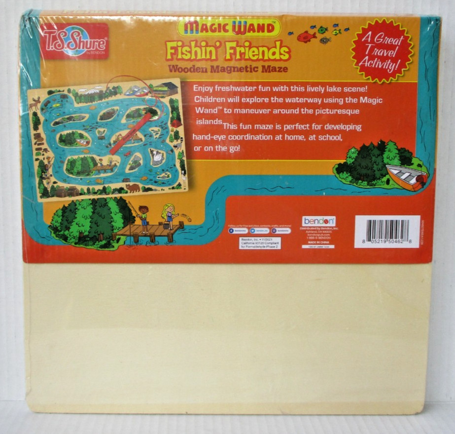 TS Shure by Bendon Fishing Magic Wand Wooden Magnetic Maze Brand New BX-U