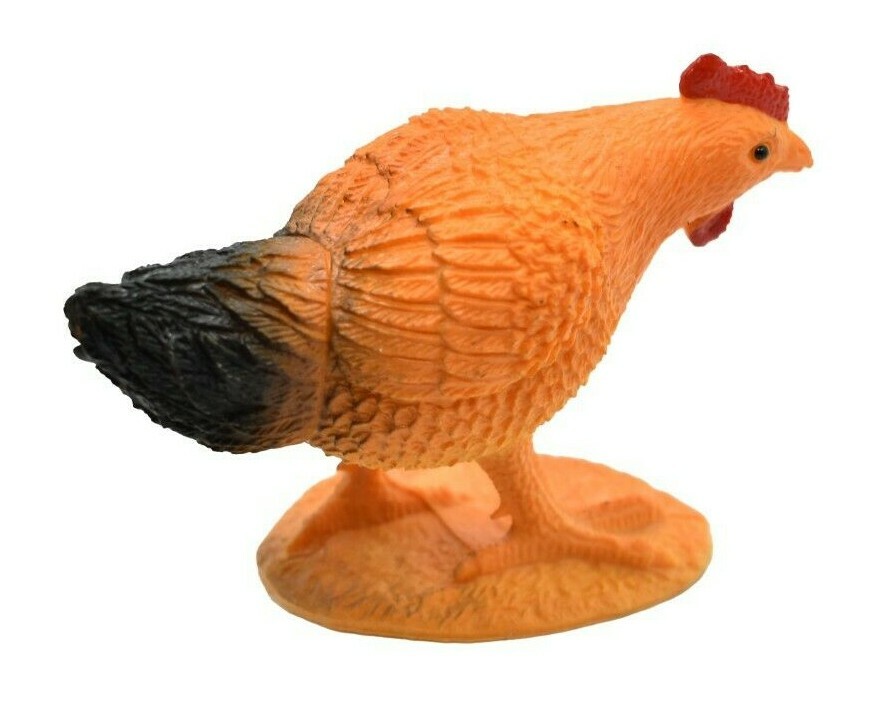 Chicken Hen Brown Realistic Small Toy Model Plastic Replica Barn Animal FN9