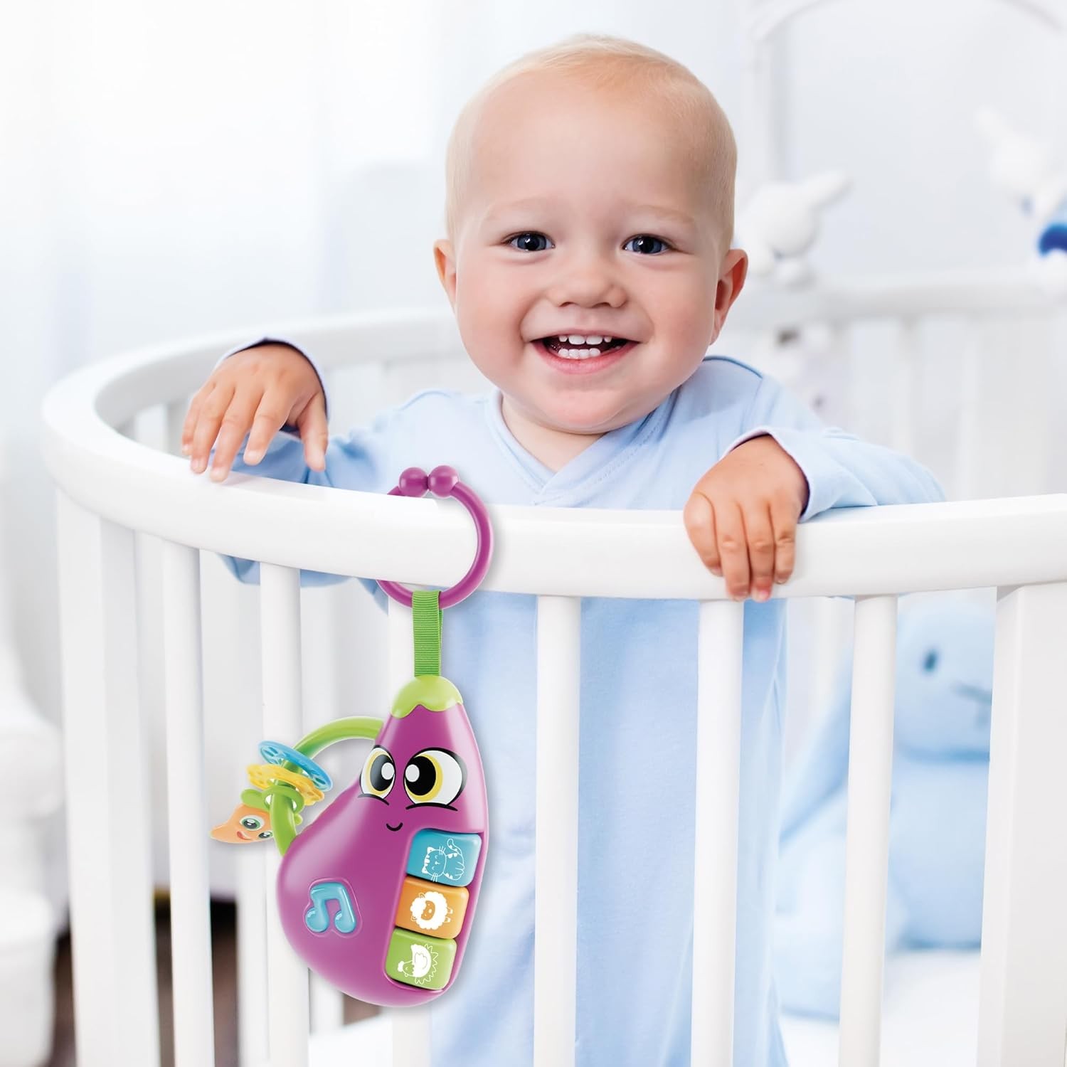 Lisciani – CAROTINA BABY – Aubergine Baby Rattle – Musical Toy for Children from