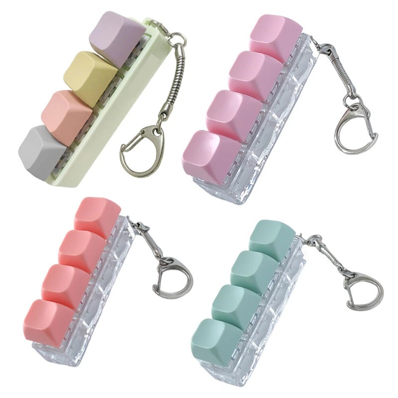 Finger Keyboard Button Keycap 4Keys Fidget Keychain New Keycap Pinch Toy AE