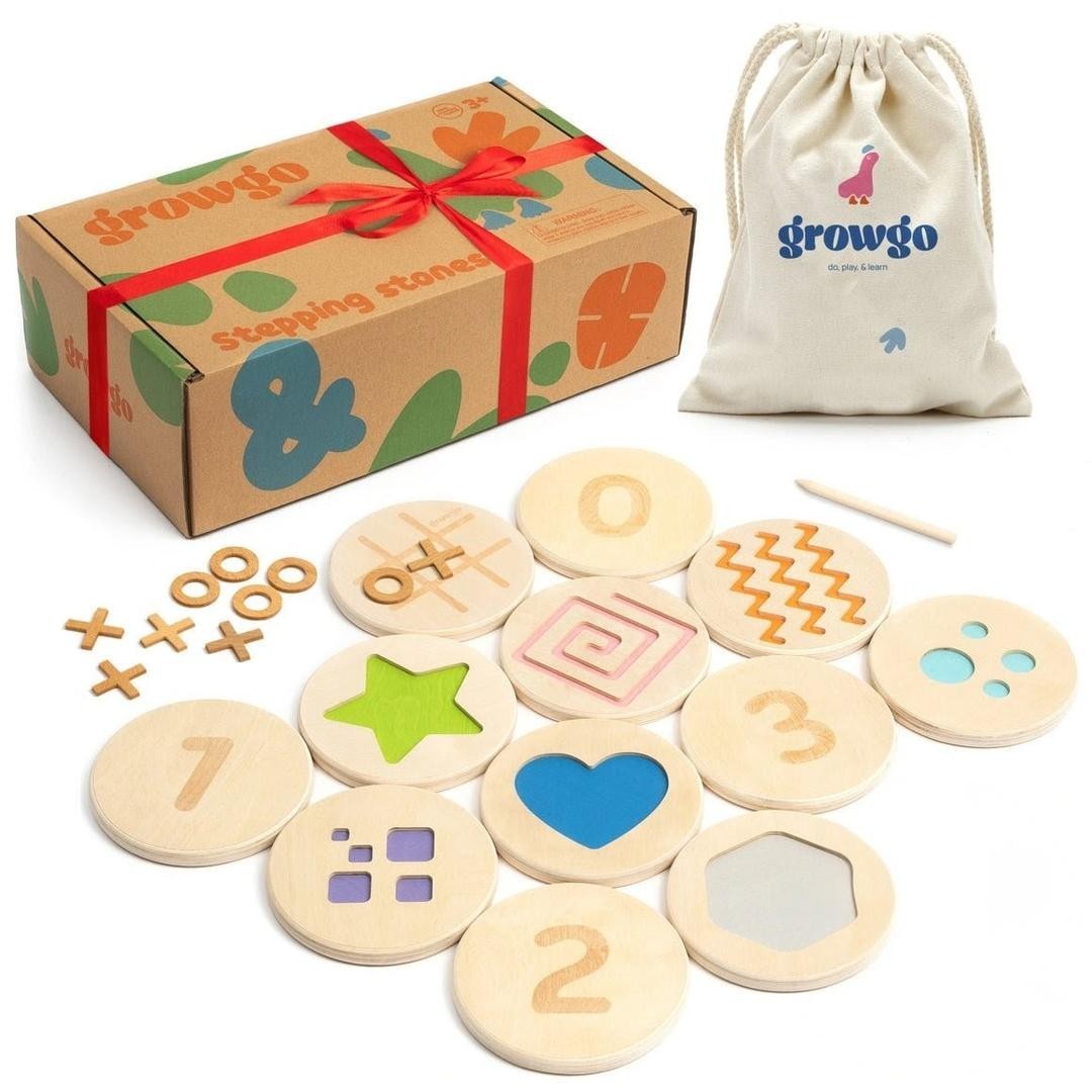 GrowGo Stepping Stones Set 3 in 1 – Unique Patented Design, Inspired Montessori