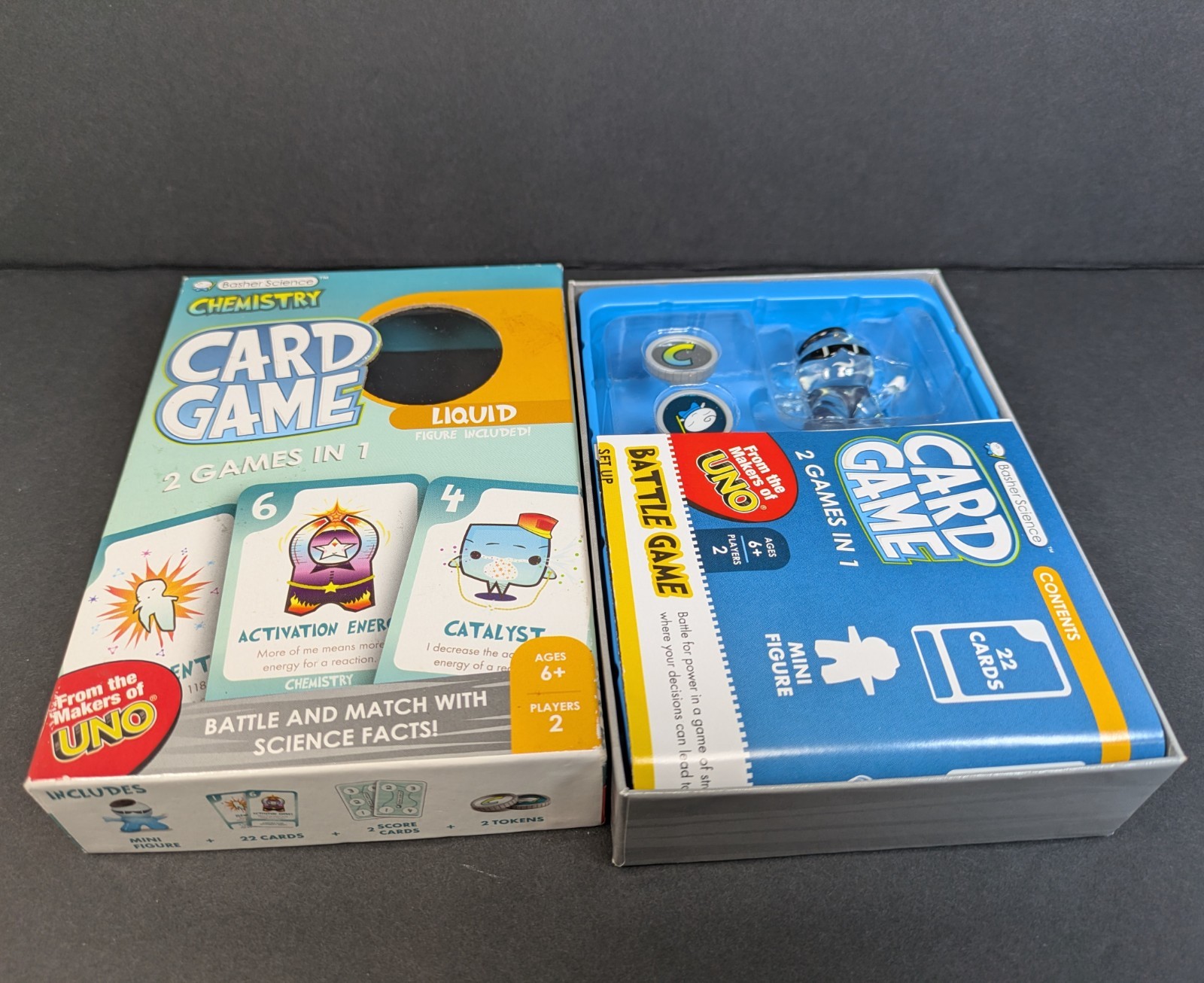 Basher Science Chemistry Card Game 2 Games in 1 Liquid Battle Match 2010 NEW
