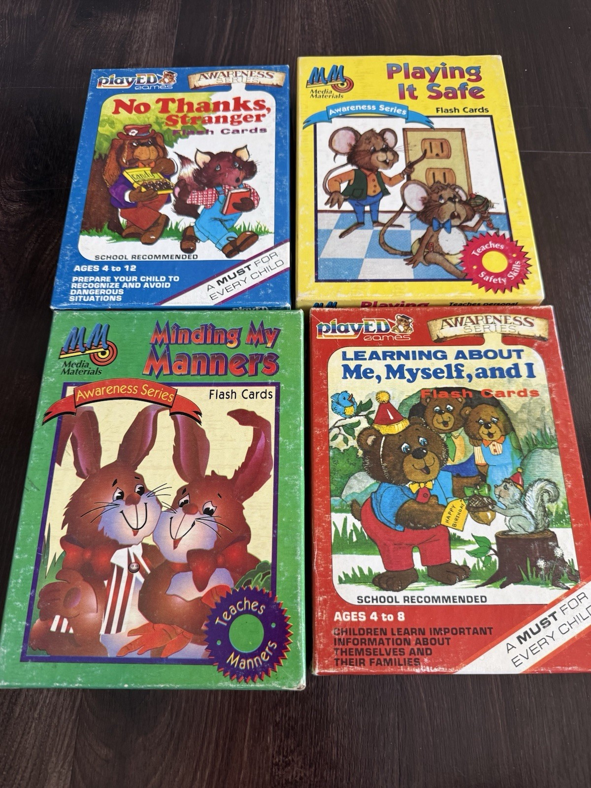 Vtg Awareness Series Safety Flash Cards PlayED Games & Media Materials Manners