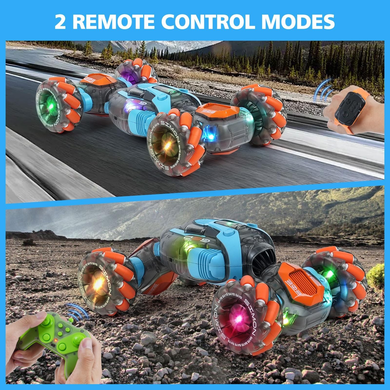 MagicKidz Gesture Sensing RC Stunt Car for Kids – Birthday Gifts for Boys 5 6…