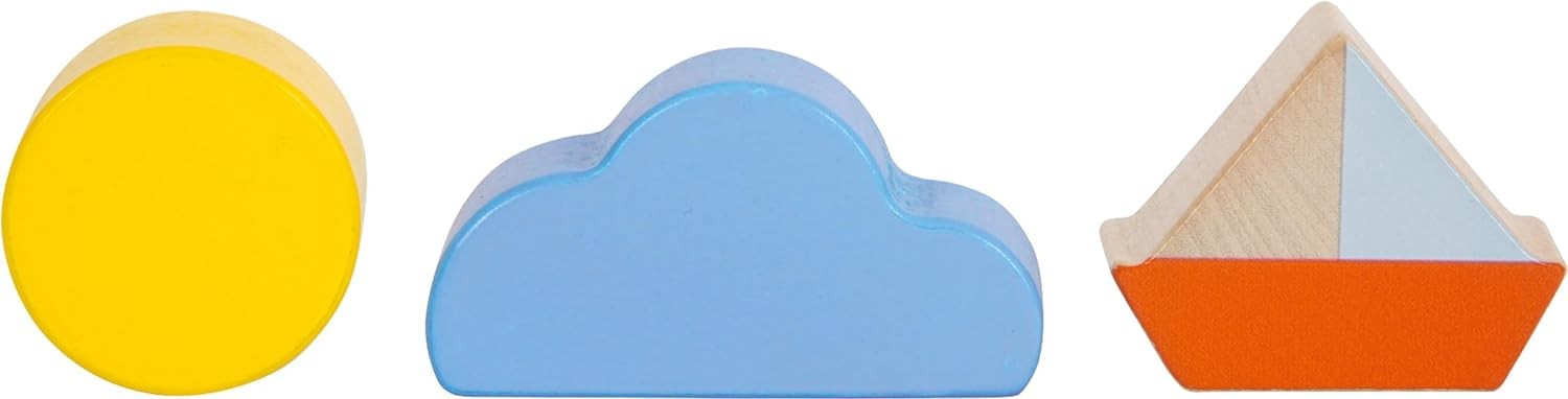 small foot Big Ocean Activity Cube Made of Wood, Maritime Motor Toy for Toddlers