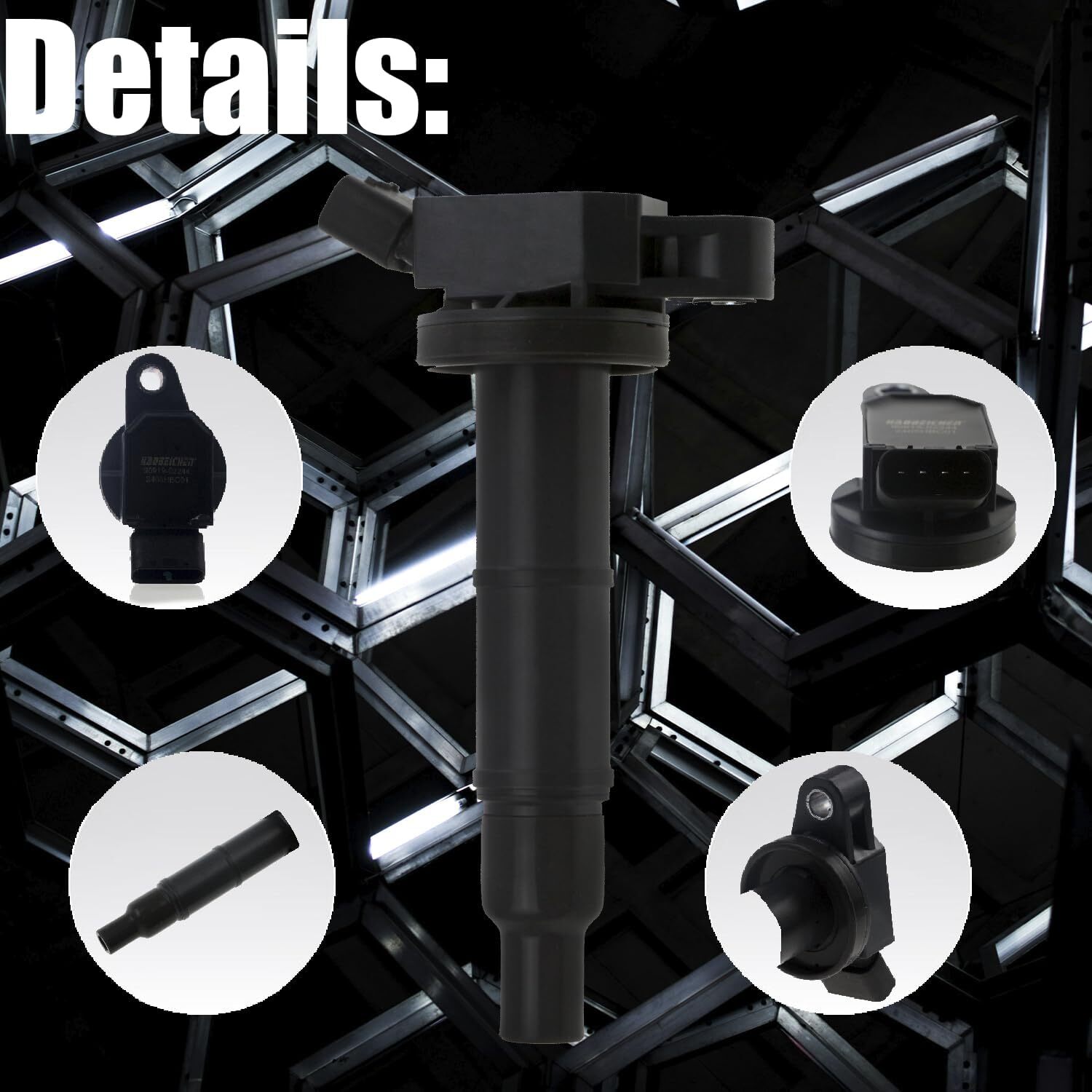 Ignition Coil Pack Set of 4 Compatible with Camry/Matrix/RAV4/Solara/Highlander