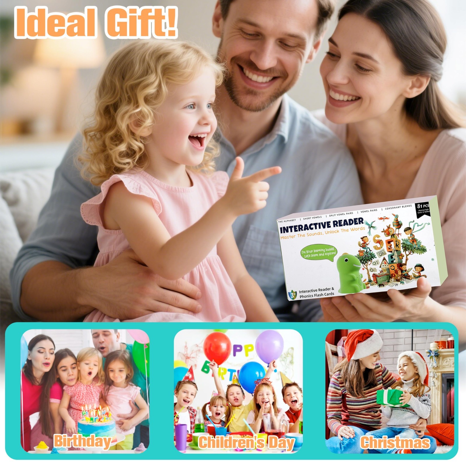 Interactive Phonics Flash Cards with Talking Pen – Learn to Read for Kids 4-8