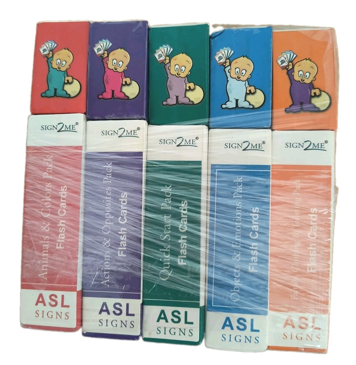 Lot Of 5 Sign2Me – ASL Flashcards Beginners Series English/Spanish Full Set NOS
