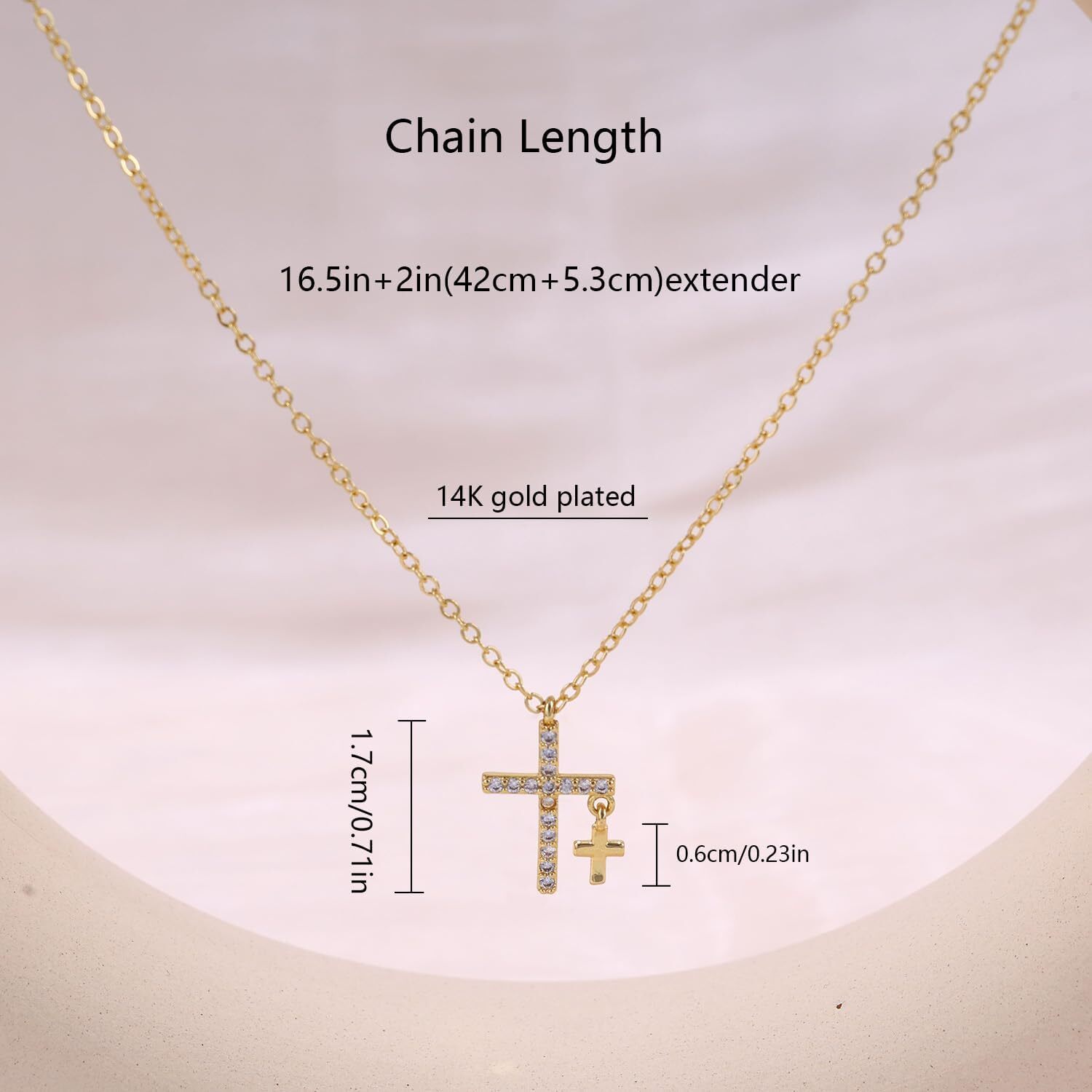 Gold Cross Necklaces for Women Trendy,Dainty Gold Necklace 14K Gold Plated Cross