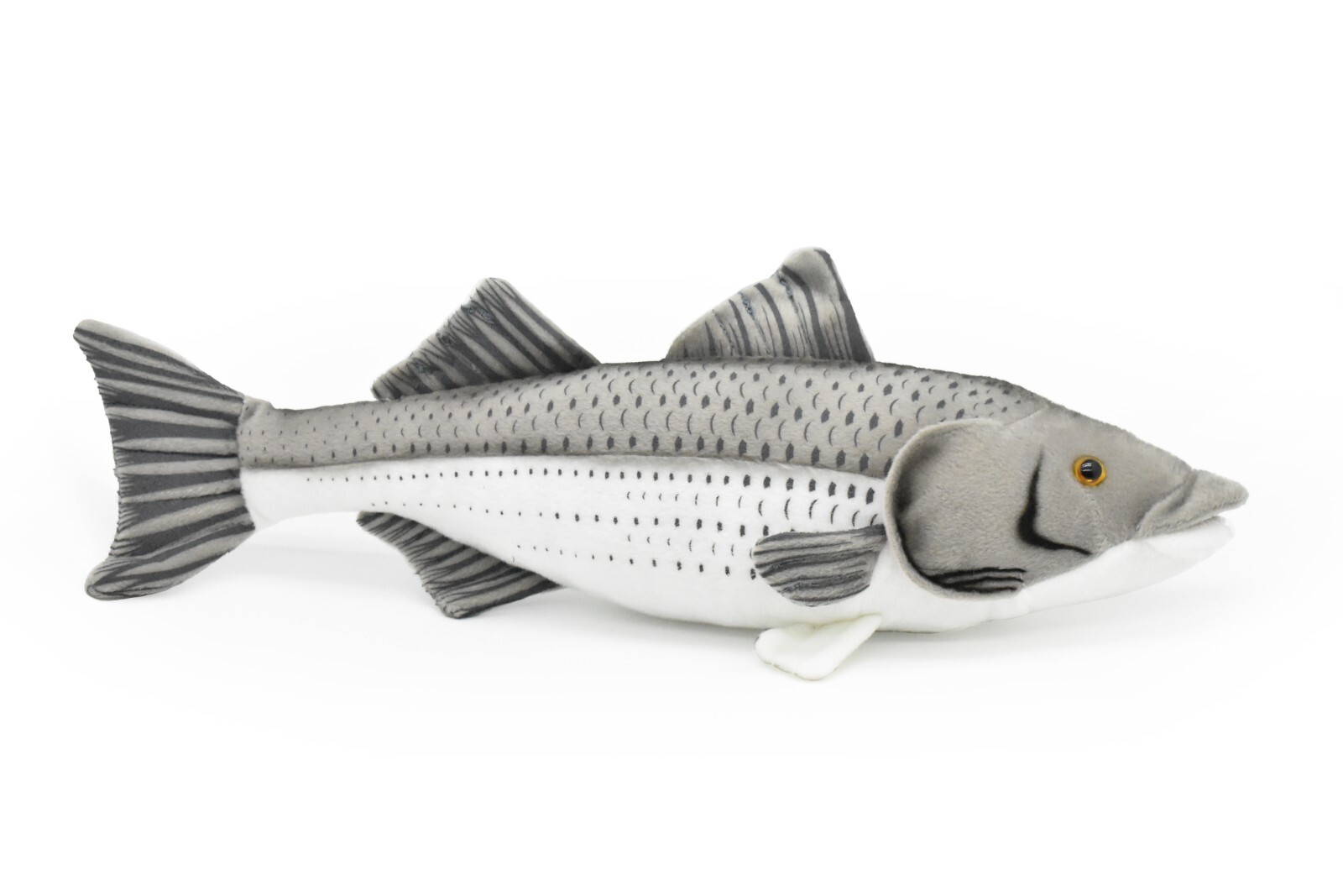 Striped Bass Stuffed Plush Toy Fish Striper Fishing Gift 10 or 17 Inches