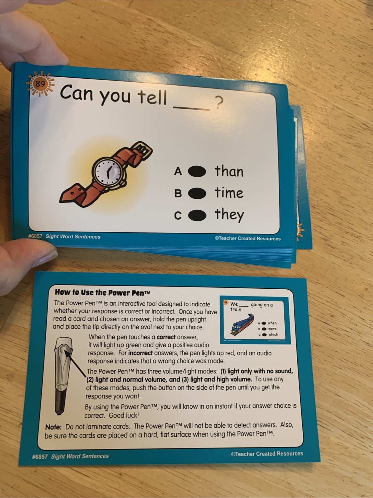 POWER PEN Sight Word Sentences Learning Cards GRADE K-1 53 Cards With Box