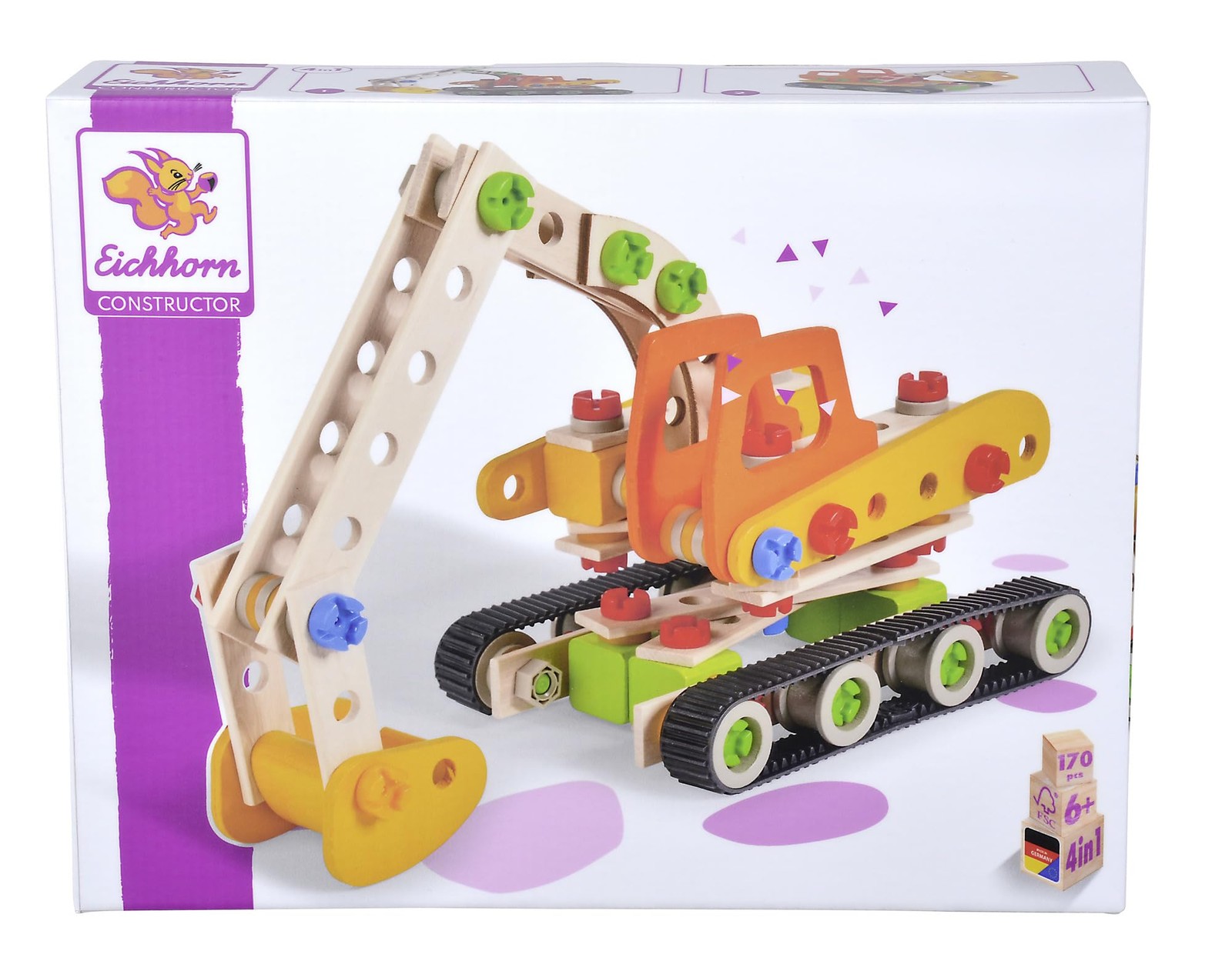 Eichhorn 100039096 4 model variants: caterpillar excavator, cargo pan, rear cart