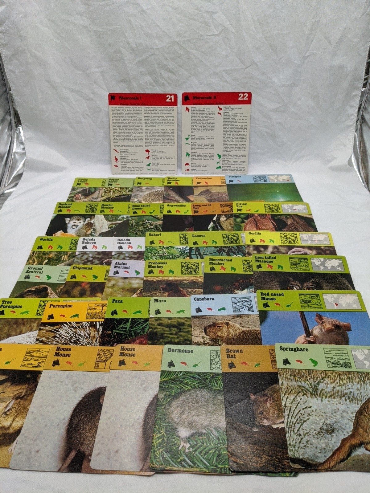 Lot Of (36) 1975 Rencontre Mammals I And II Education Cards