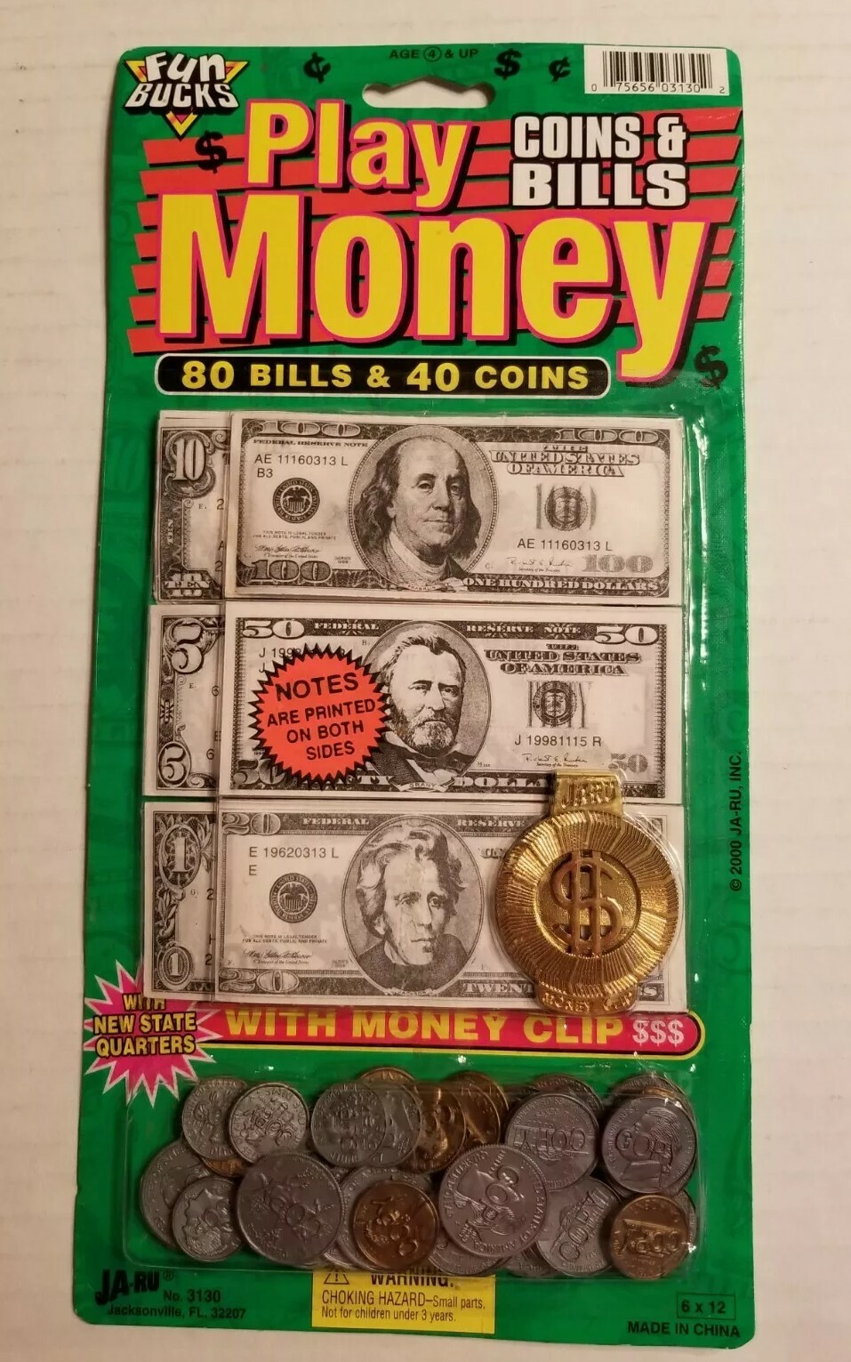 Play Cash Toy Money – Coins and Bills – with Money Clip NEW!!
