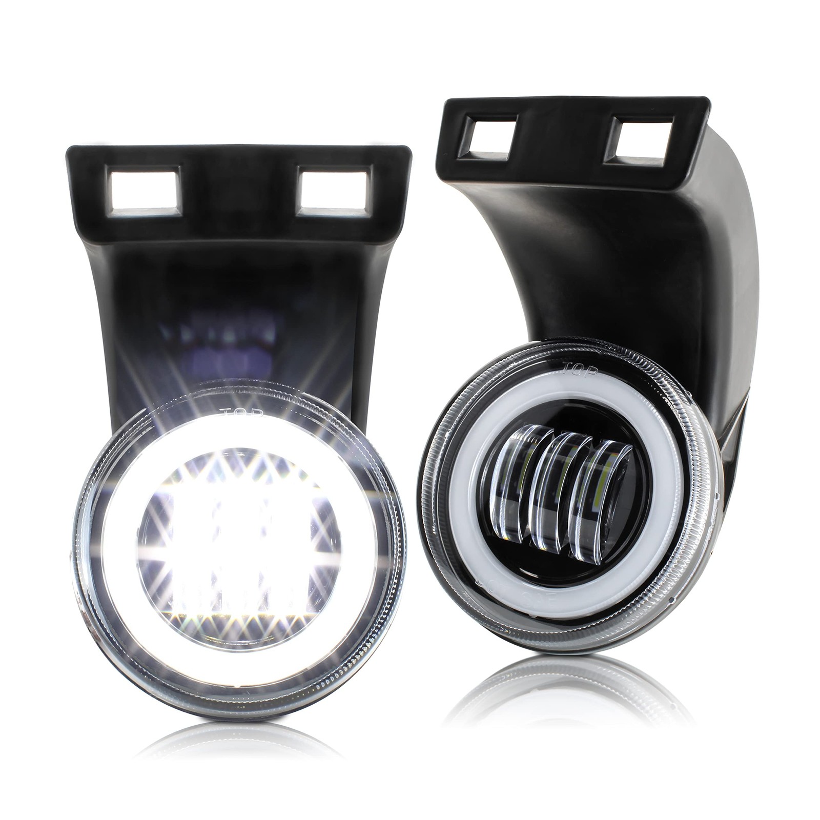 KEWISAUTO LED Fog Lights with Halo Ring DRL for Dodge Ram 1500 2500 3500 94-0…