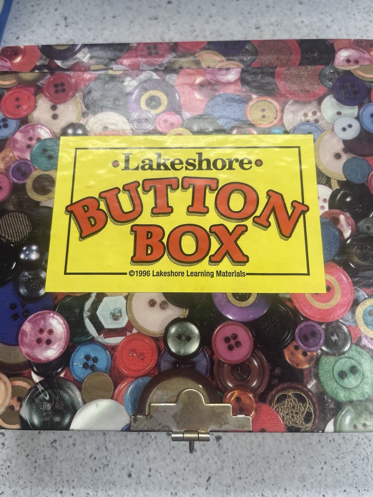 Lakeshore Learning Materials Button Box 1996 Vintage Sorting With Various Button
