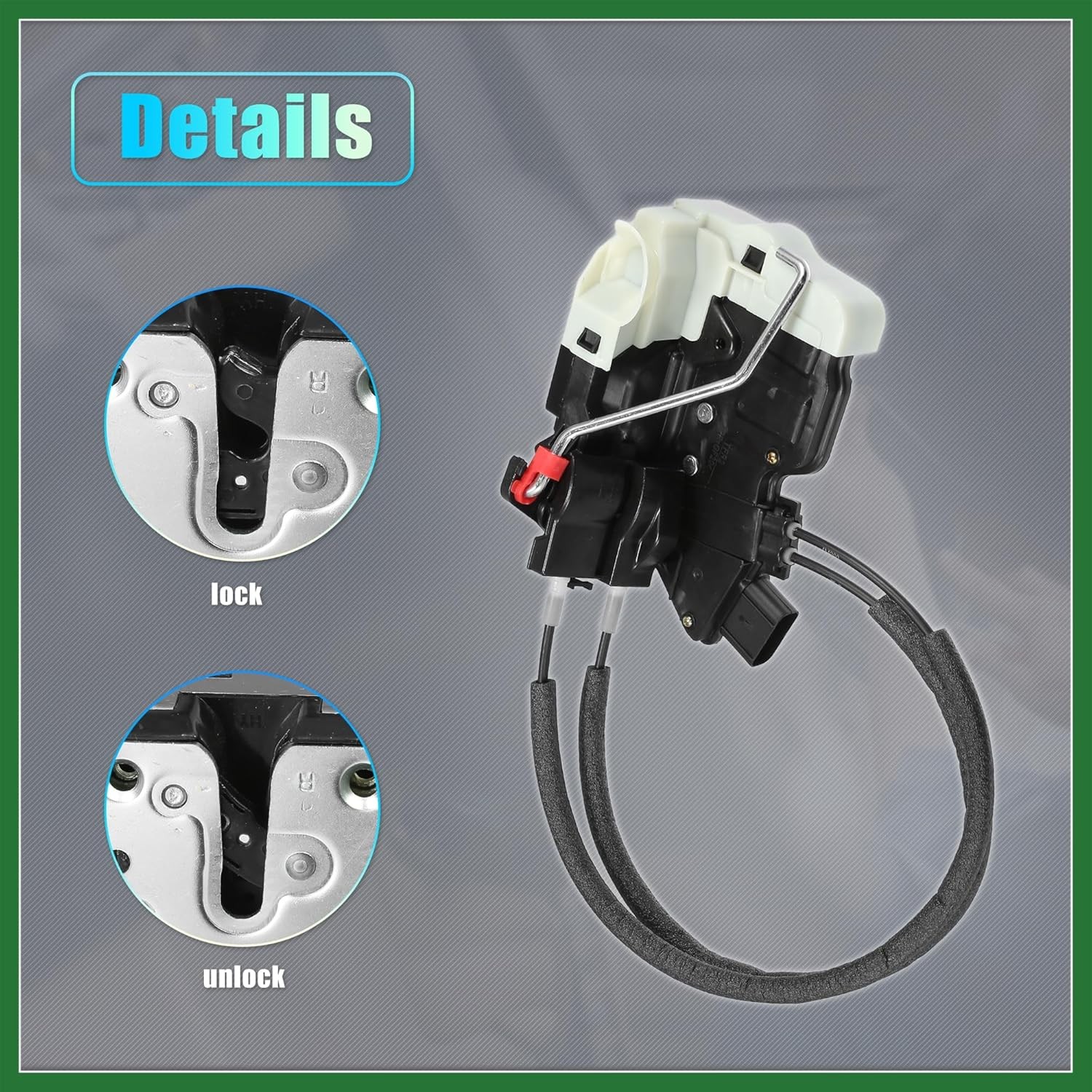 Motoforti Front Right Passenger Side Power Door Lock Actuator Motor with Cable f