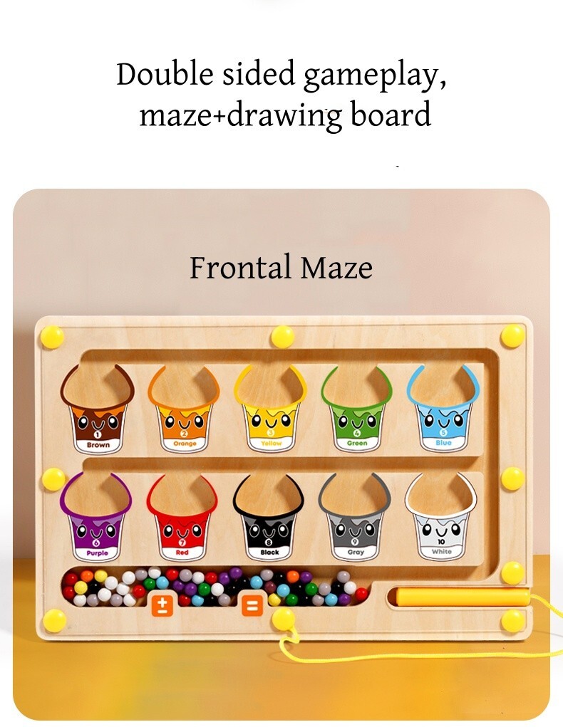 2 in 1 Magnetic Maze & Drawing Board Montessori Preschool Activity Toddlers Toys