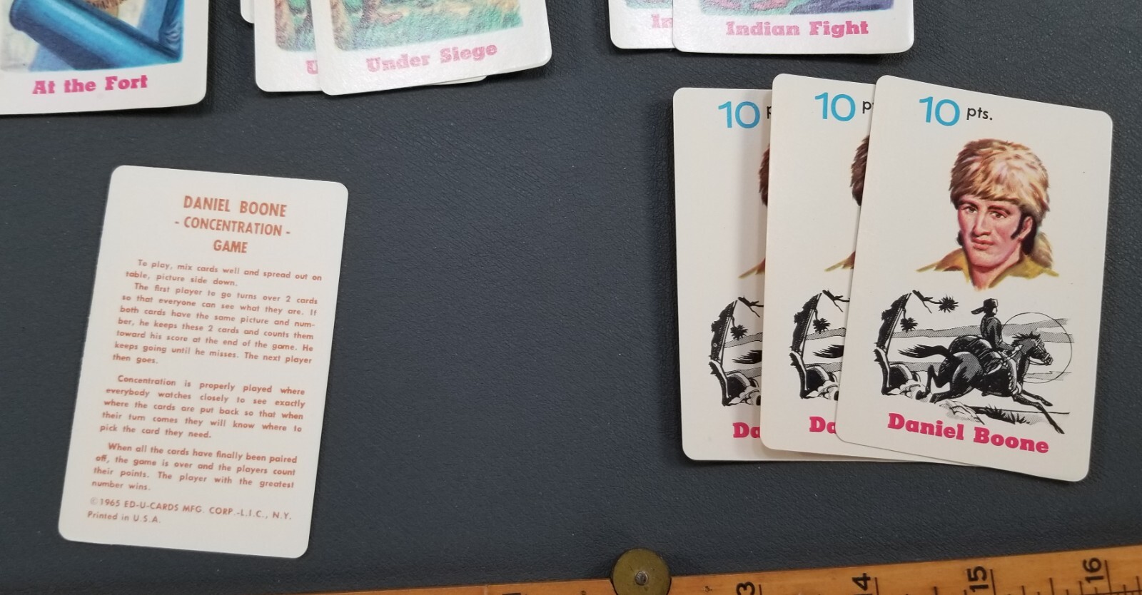 TG Ed-U-Cards 1965 Daniel Boone Educational Card Game made in USA