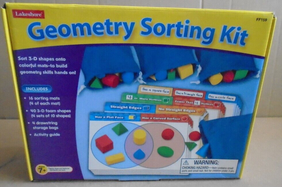 Lakeshore #FF159 Geometric Sorting Kit Age 7+ Learning Game (100% complete)