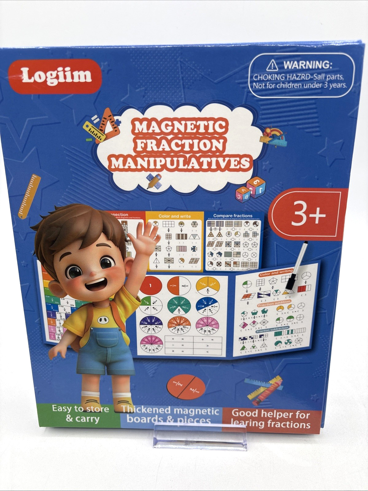 Magnetic Fraction Educational Puzzle Book Montessori Math Manipulatives for Kids