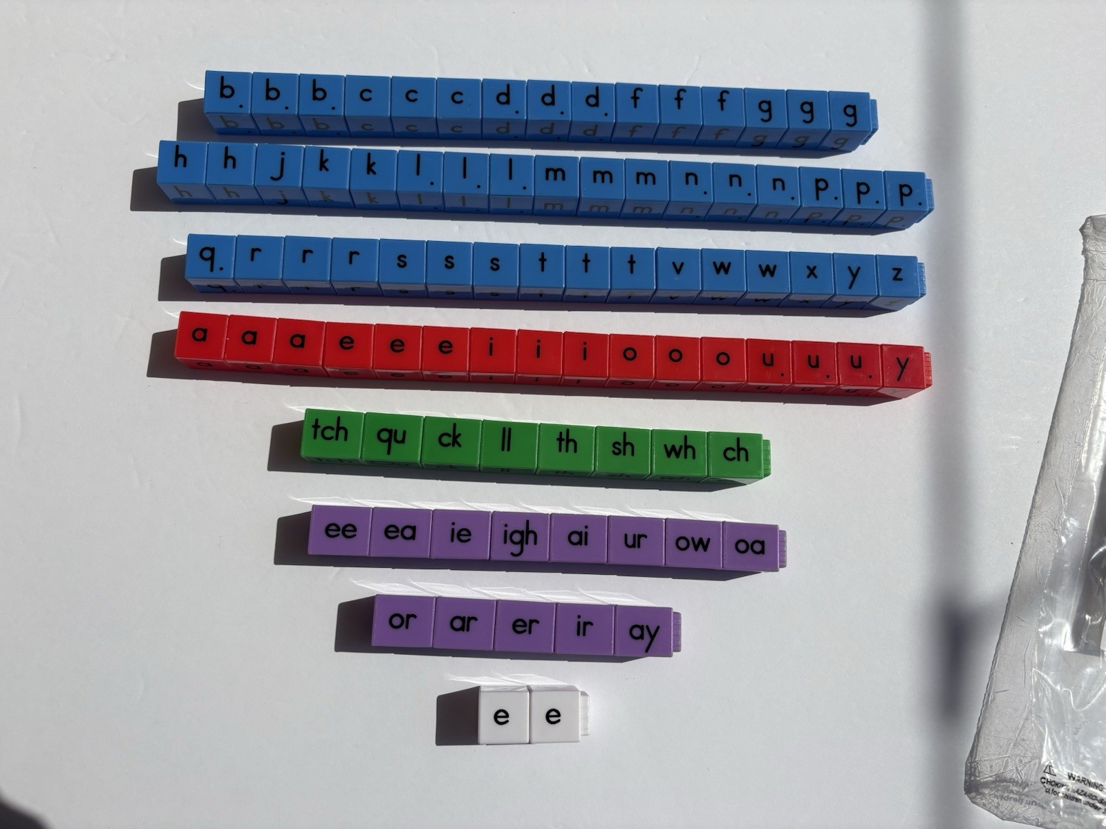 87 Pc Phonics Word Building Interlocking Cubes Vowel Consonant Blend Block Read