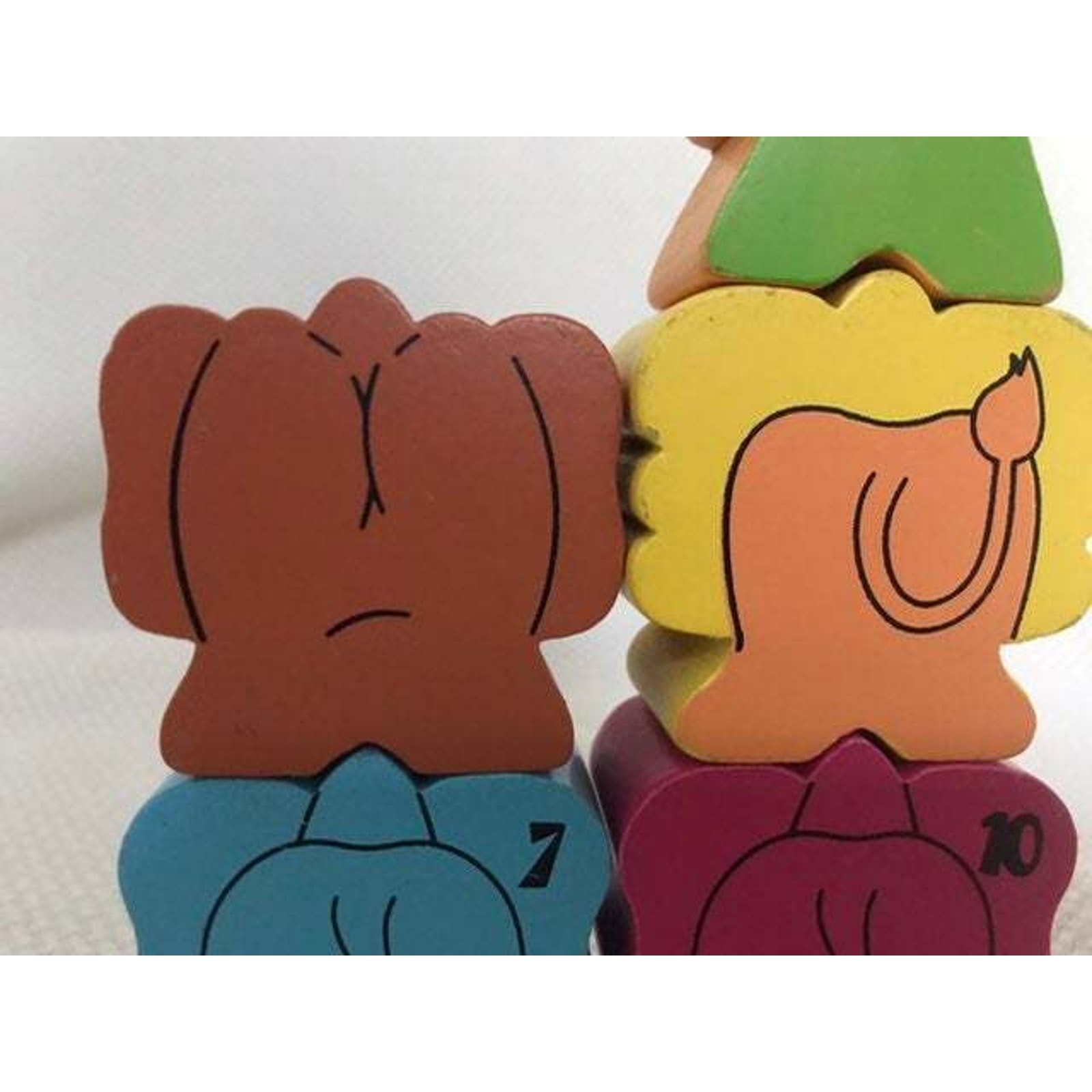 Colorful Wooden Block Circus Elephants – Animals for stacking and creative play