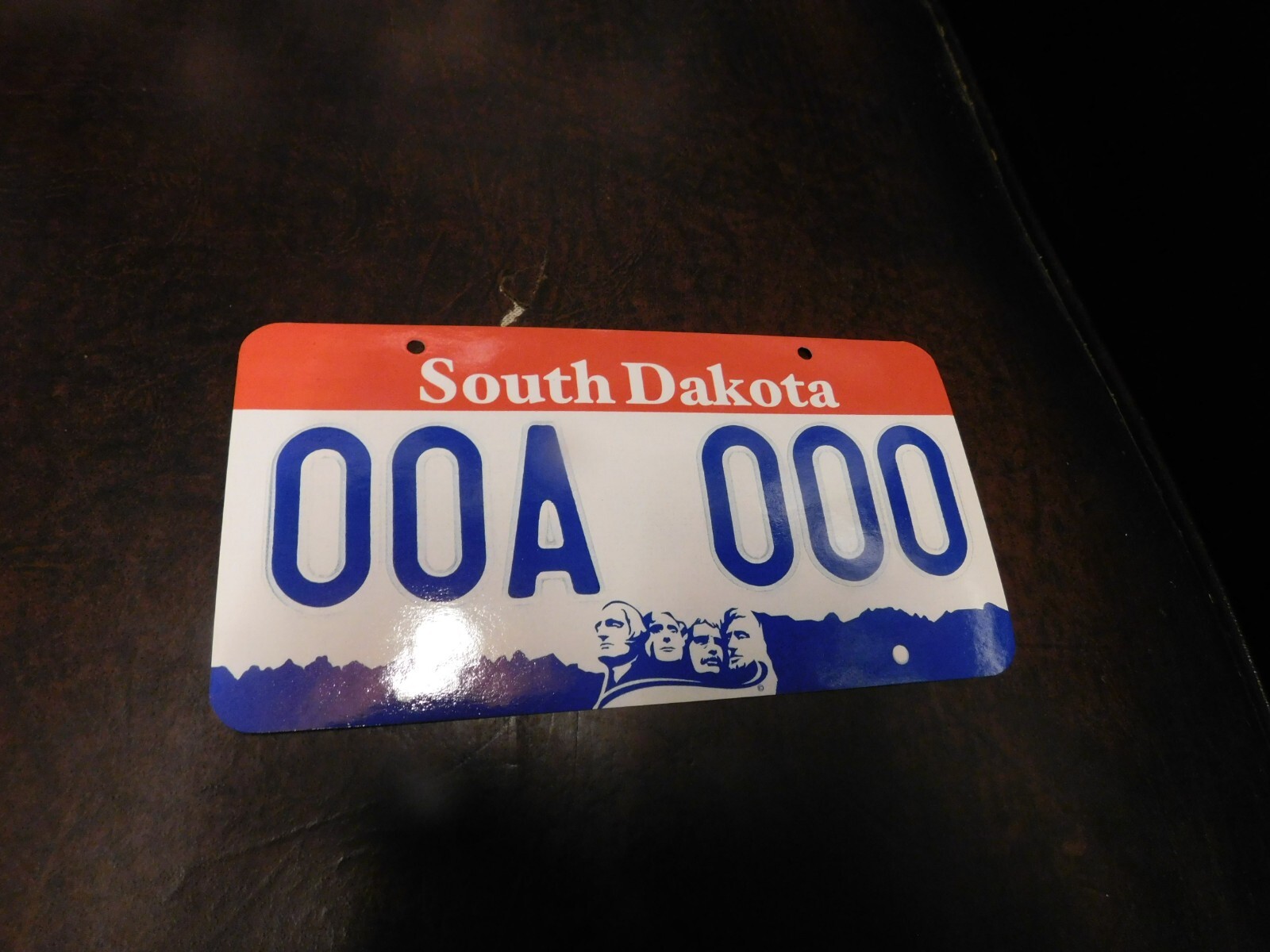 Flash Card Miniature Glossy Paper License Plate 2001 Series Sample South Dakota