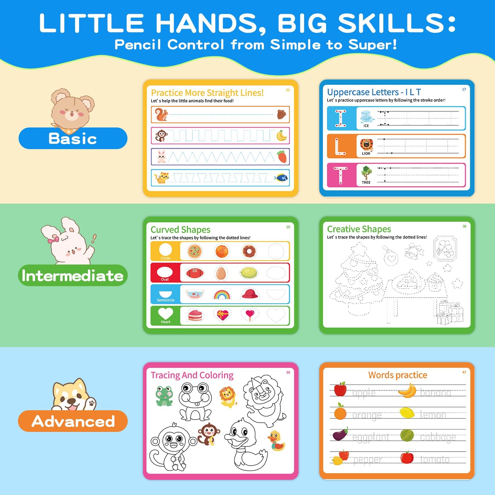 YySiRui Preschool Learning Activities, Tracing Books for Kids Ages 3+, Toddle…