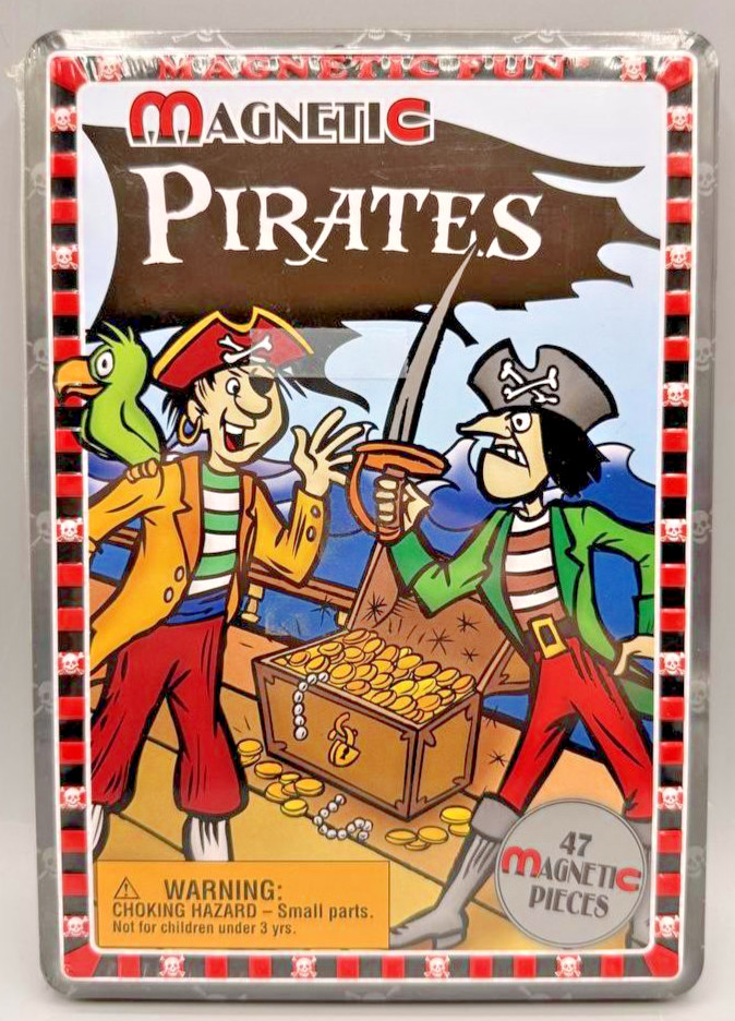 Pirates Magnetic Tin Activity Set 47 Pieces Lee Publications Kids Travel Game