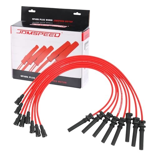 JDMSPEED Spark Plug Wire Set 8.5MM Red Silicone Replacement for Dodge Ram 1500
