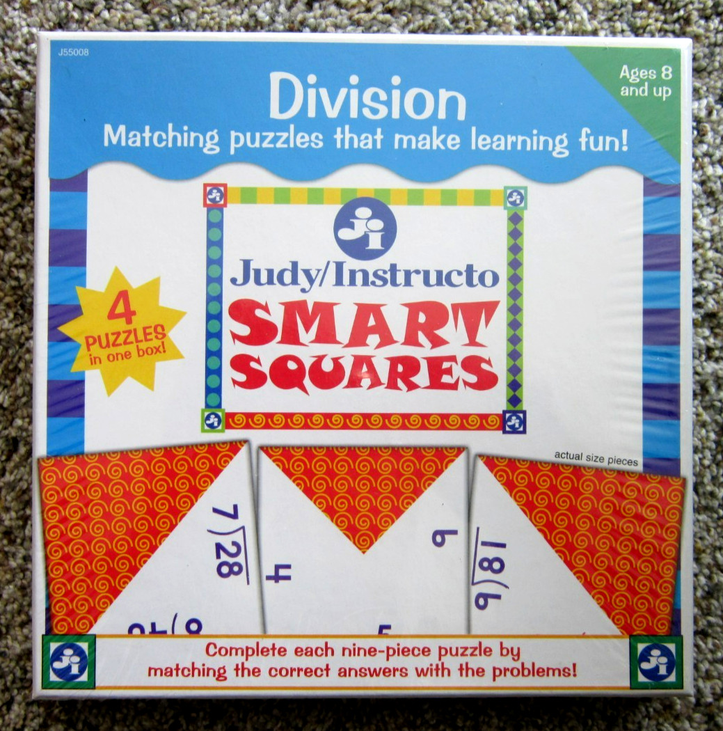 Judy Instructo DIVISION Smart Squares Matching Puzzle Learning Ages 8+ NEW