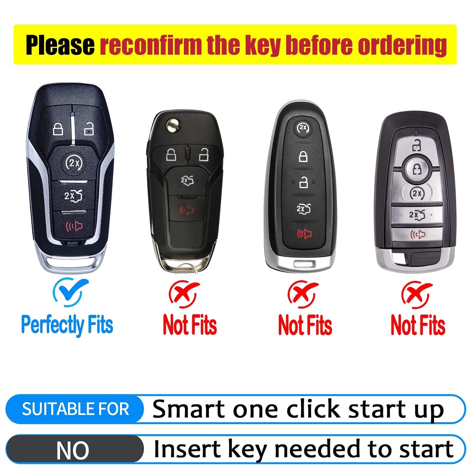 Key Fob Cover for Ford F150 Explorer Fusion Mustang Edge Lincoln MKZ MKC MKX …