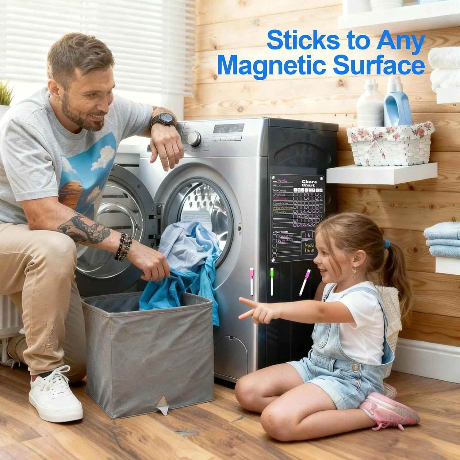 1pc Acrylic Magnetic Chore Chart for Kids, Chore Board, Dry Erase Chore Chart, 1