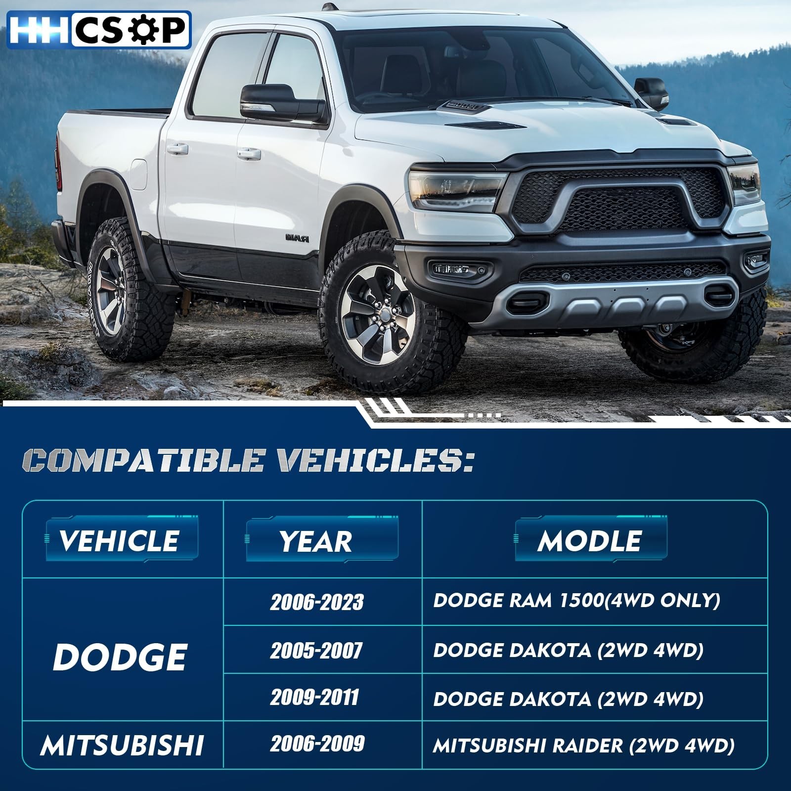 3″ Front Leveling Lift Kit for 2006-2023 Dodge Ram 1500 4WD, 2005-2011 Dodge …