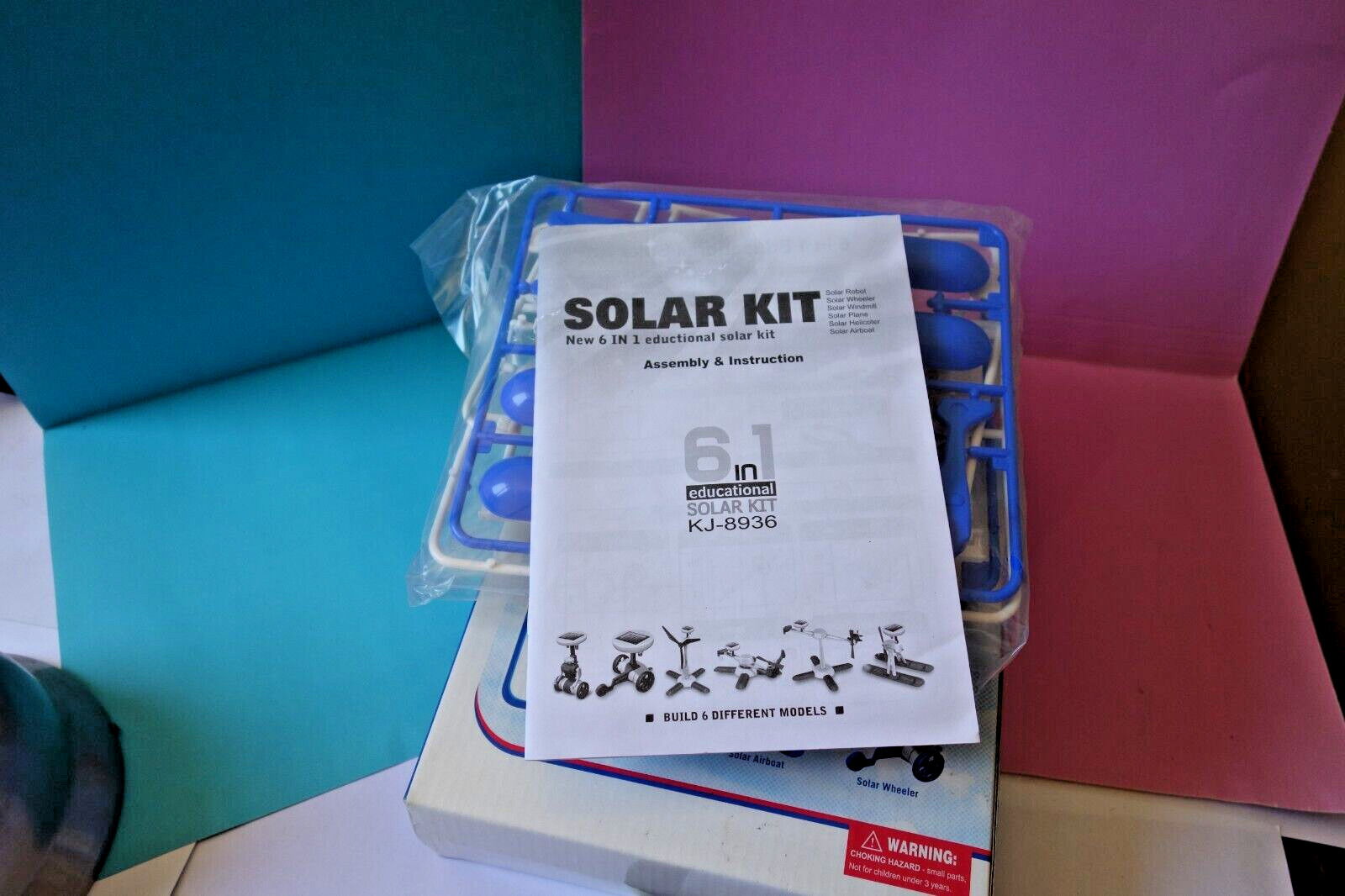 6 in 1 Educational Toy Solar Robot Car Boat Kit Fan DIY Toy Solar Powered