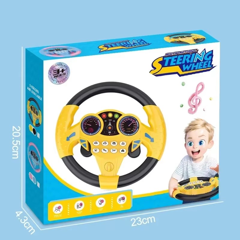 Toddler Backseat Pretend Steering Wheel Toy Suction Lights Xmas Birthday Gift