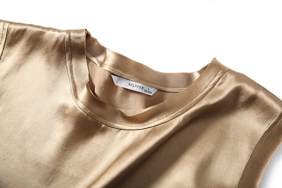 Silk satin camisole vest, women’s mulberry silk outerwear, solid color base