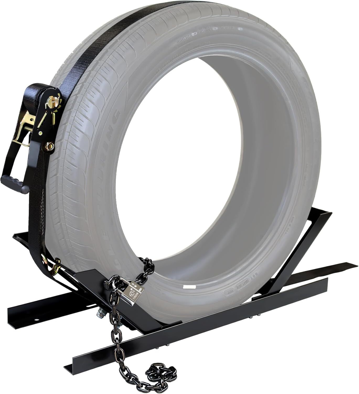 JY PERFORMANCE Semi Truck Spare Tire Rack with Cover for Commercial Truck,