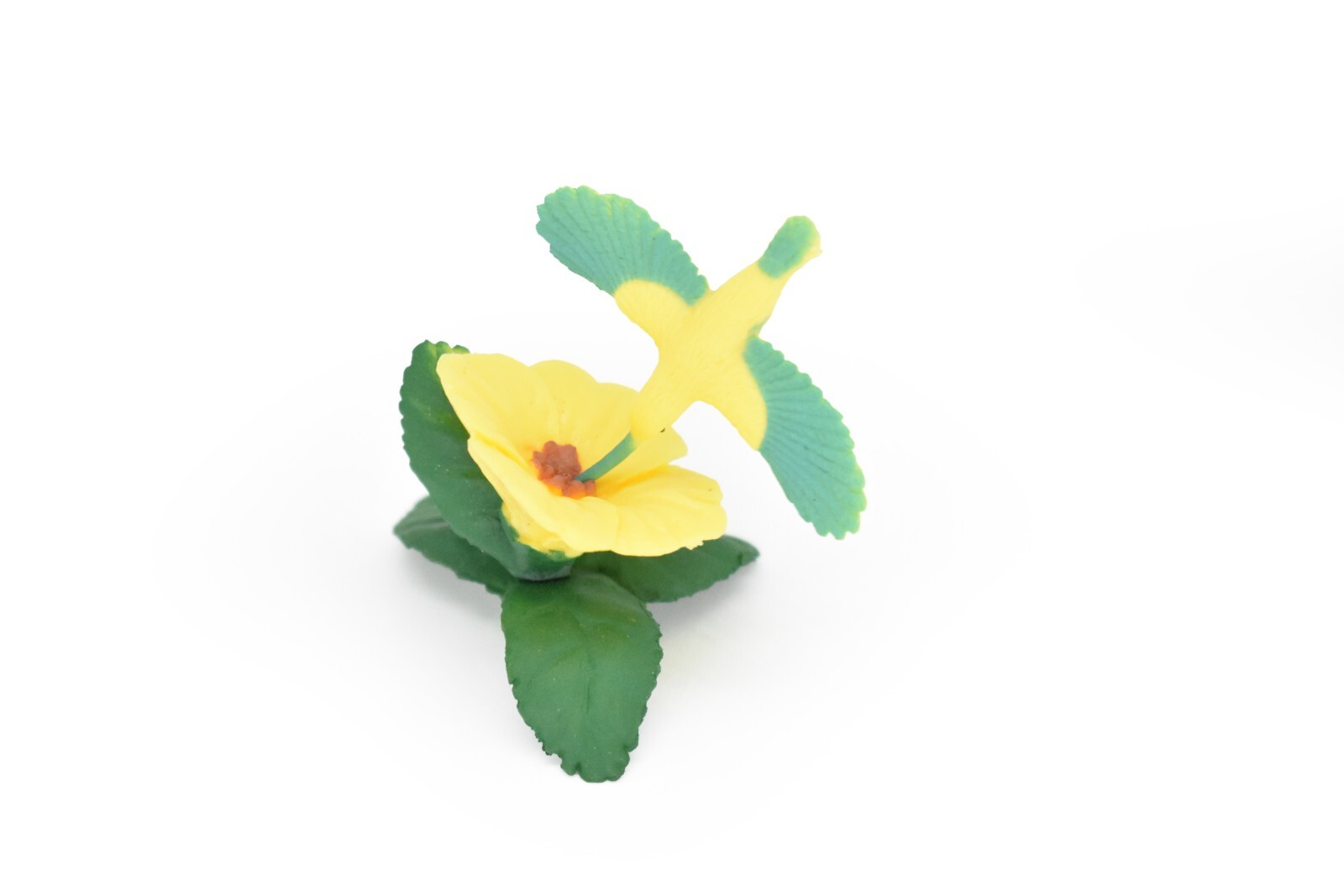 Hummingbird with Hibiscus Flower, Very Nice Plastic Model, Hand Painted Toy